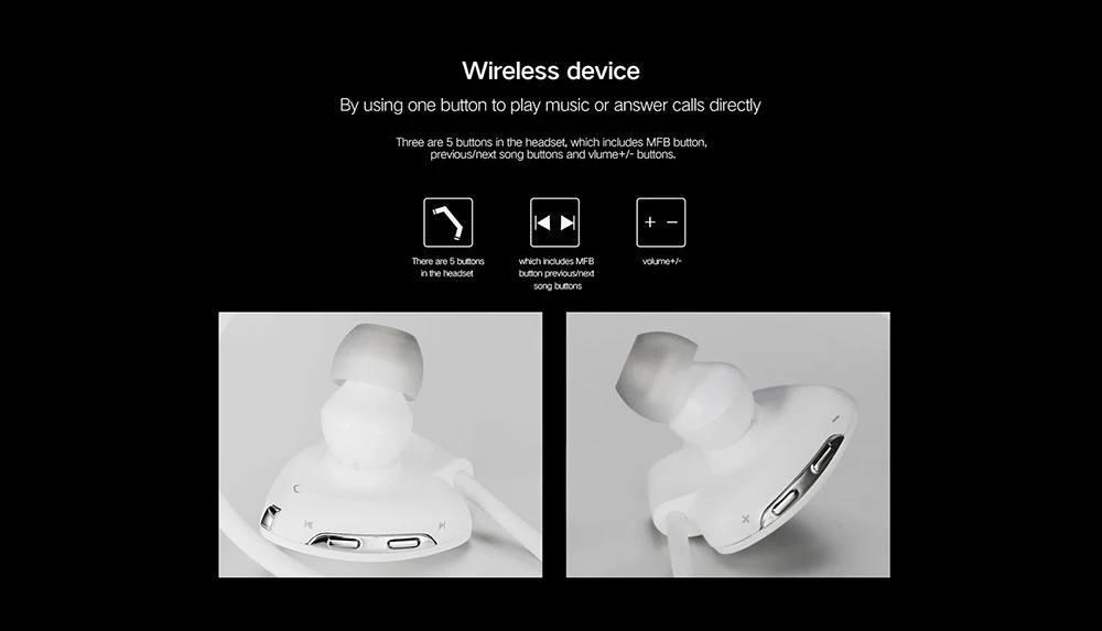 OVEVO SH03B WIRELESS STEREO SPORT HEADPHONE CAPACITIVE MIC WATERPROOF 187380 13