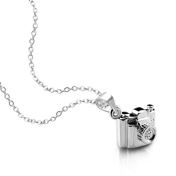 

Creative Silver Jewelry 925 Sterling Silver Necklace Camera Pendant Design Solid Silver Clavicle Chain 45cm Size Birthday Gift