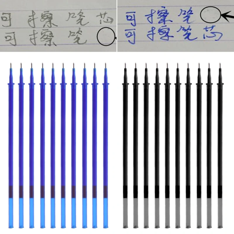

10Pcs/Set 0.5mm Erasable Gel Ink Pen Refills Magic Writing Study Office Supplies