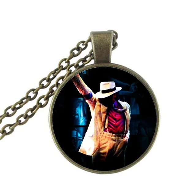 Michael Jackson Pendant Necklace B&M 2016 New Vintage Glass Necklace