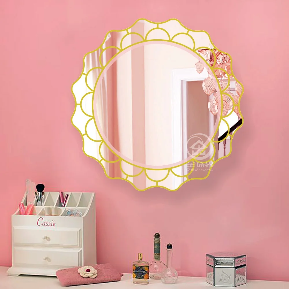 Простой круглое настенное зеркало стекло консоли Макияж косметическое зеркало настенные декоративные зеркальные книги по искусству ванная комната