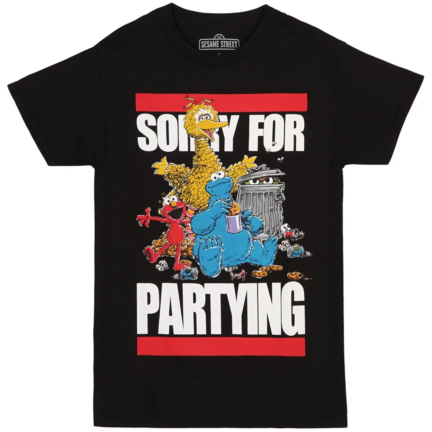 Big Bird Elmo Oscar Adult T shirt 