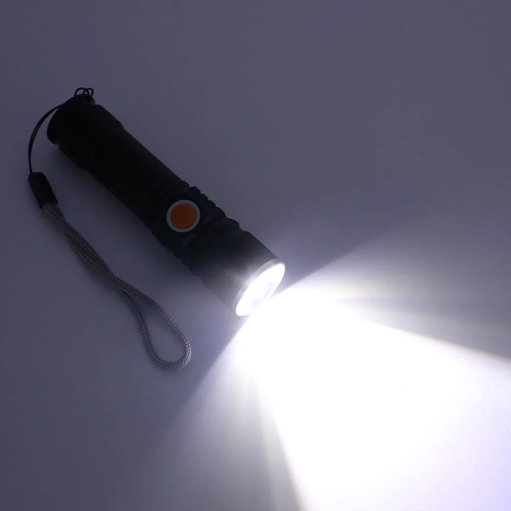 Портативный XM-L T6 светодиодный USB Мини Вспышка светильник 2-в-1 Точечный светильник фонарь Перезаряжаемый 18650 встроенный аккумулятор водонепроницаемый светильник флэш-светильник