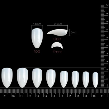 

Fengshangmei 140pcs Plastic False Nail Tips Full Covered Short Sharp Fake Nails