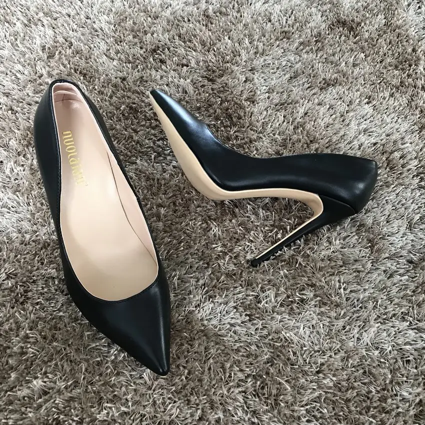 Брендовая обувь женские туфли на высоком каблуке туфли-лодочки на каблуке 12 см Женская обувь пикантные черные и коричневые модельные туфли на шпильке для вечеринки