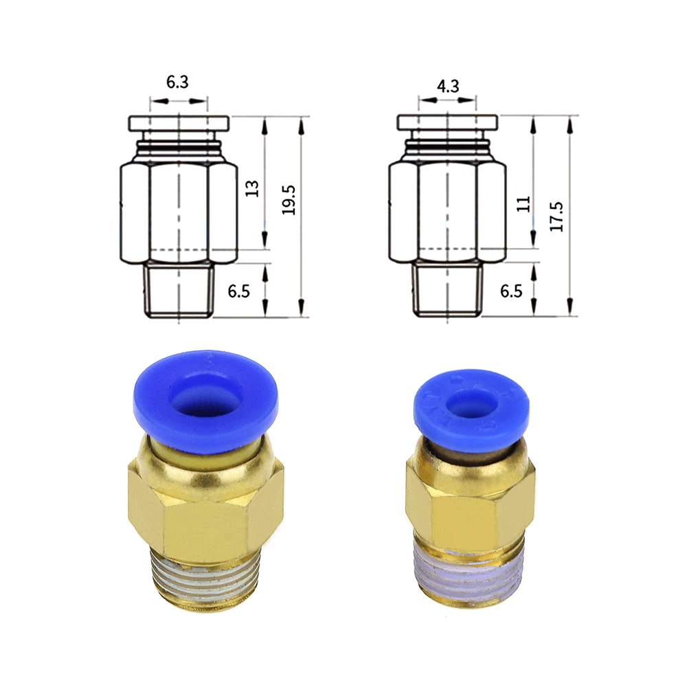3d Принтер Пневматический фитинг нажимной быстрый соединитель фитинги для PC4-01 1,75 мм или PC6-01 3,0 мм
