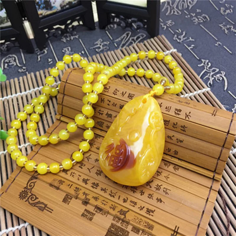 #*Cheap 2019 New Imitation Beeswax Flower Water Drop Pendant Necklace Ethnic Nepal Jewelry Handmade Sandalwood Vintage Wood Necklace