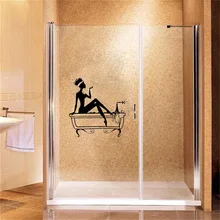 Hot Sexy Girl Vinyl Decal Bathroom Woman Wash Bath Wall Stickers 2WS0059