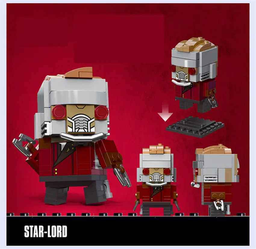 6 шт./лот Decool 6841 46 superboy gamora brickheadz фигурки кирпичные головки headz модель строительные
