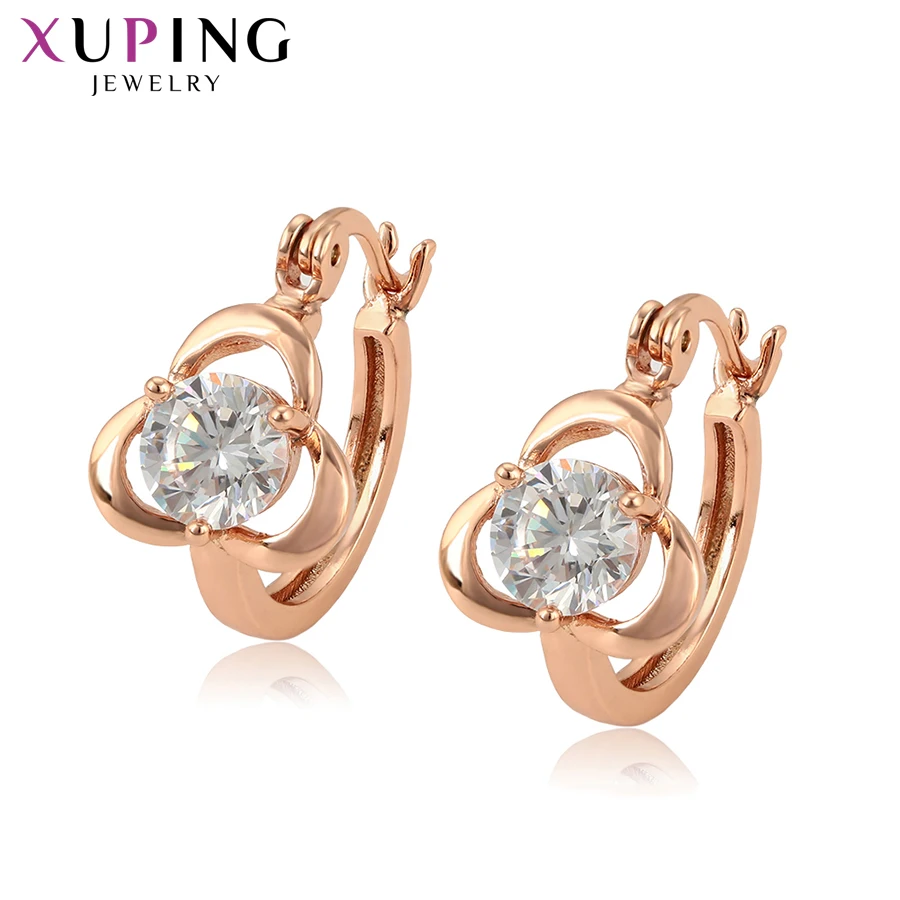 

Xuping Fashion Rose Gold Color Plated Hoops Earrings for Women's Beautiful Jewelry Christmas Day Gifts S126.4-97721