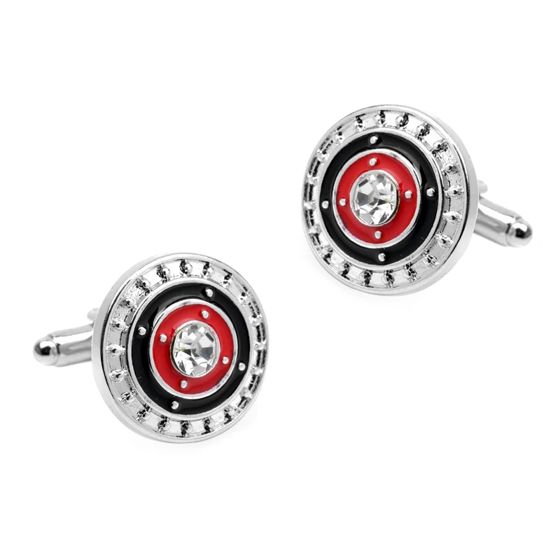 Luxury Crystal Metal Cufflinks For Men Circular Fashion Classic Brand
