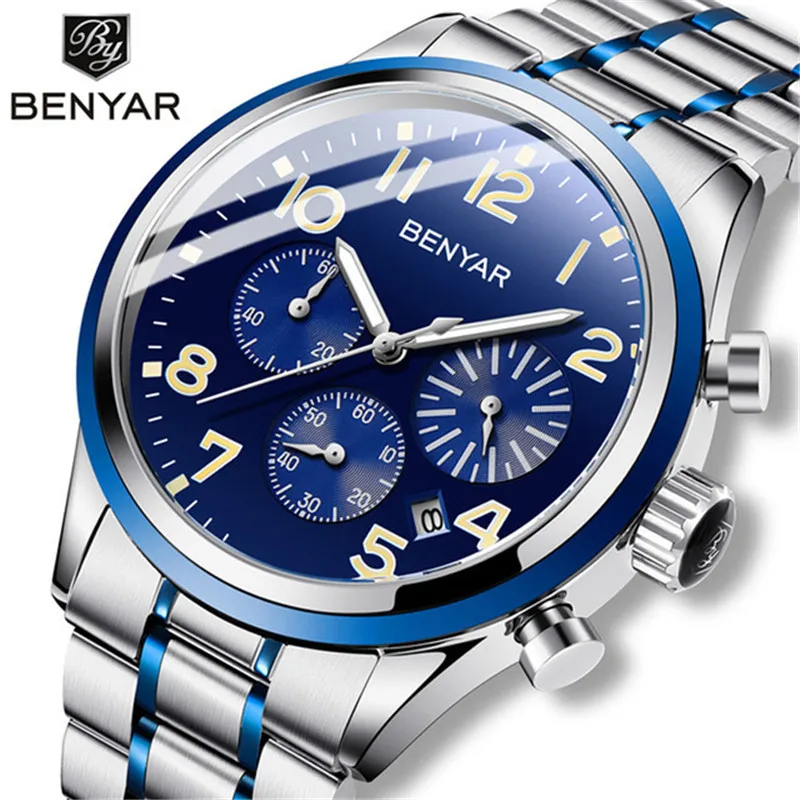 Benyar, мужские часы, военные, мужские часы, Топ бренд, роскошные часы, мужские спортивные наручные часы, мужские кварцевые часы, relogio masculino