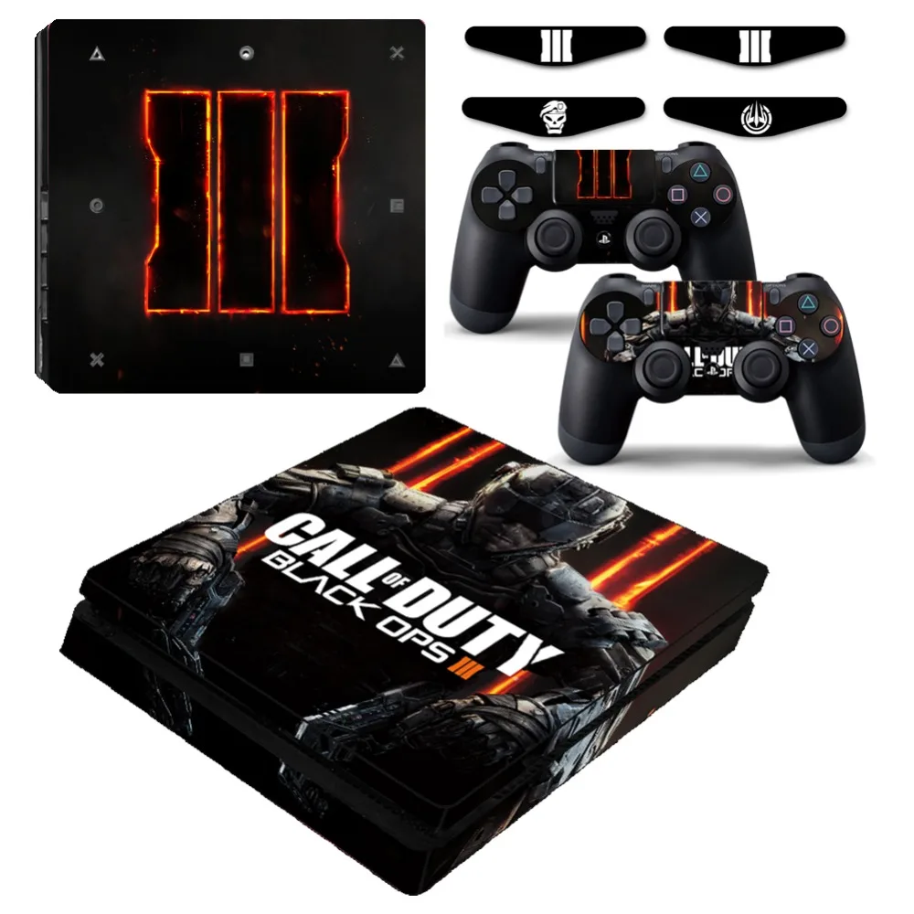 Call Of Duty Black Ops 3 Ps4 Slim Vinyl Skin Decal Sticker Cover For Playstation 4 Slim Console And Controller Led Light Bar Call Of Duty Call Of Duty Blackcall Of Duty 3