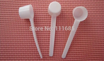 

Top Sale 500pcs 5g 9ml High Quality Spoon White flat-bottomed Plastic Spoons For Measuring Food/Milk/Washing Powder/Medicine