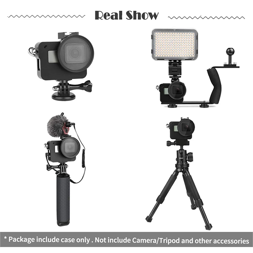 Защитный чехол SHOOT CNC из алюминиевого сплава черный для GoPro Hero 7 6 5 с 52 мм УФ