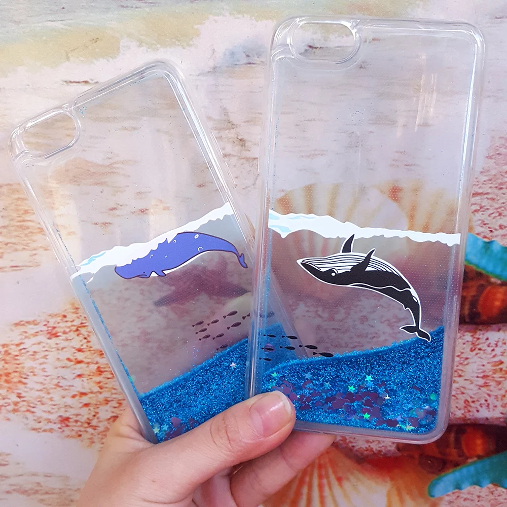 Модный чехол с рисунком Кита мягкий жидким зыбучим песком и рыбками для Huawei Honor 5A