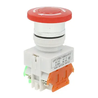 

White Sign Rotary Stop Emergency Push Button Switch 660V 10A