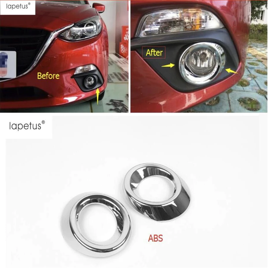 Lapetus Аксессуары для Mazda 3 AXELA хэтчбек седан Хром передний противотуманный светильник лампа кольцо литье крышка комплект отделка