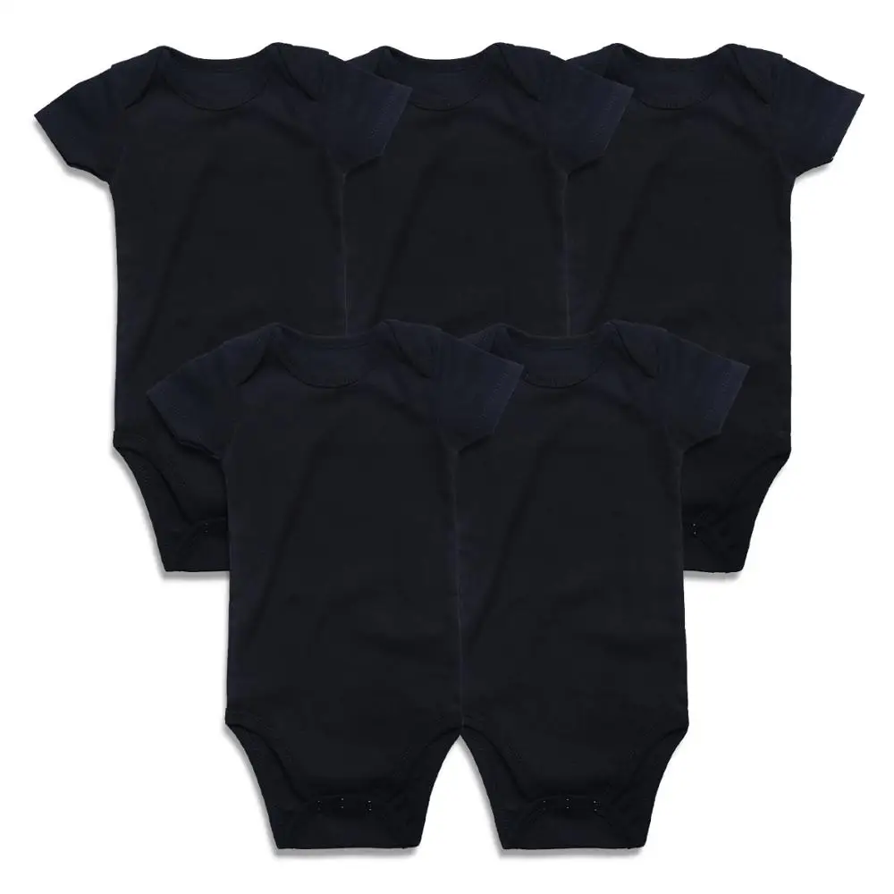 3/5 шт унисекс, для новорожденных боди без рукавов место Спортивный костюм для малышей хлопковая футболка для мальчиков и девочек для детей возрастом до 2 лет Roupas Костюмы - Цвет: 5PC RS-Black