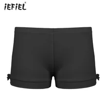 Детские шорты для танцев с эластичным поясом для девочек, Спортивная гимнастическая облегающая Спортивная одежда для маленьких девочек, мягкие облегающие шорты