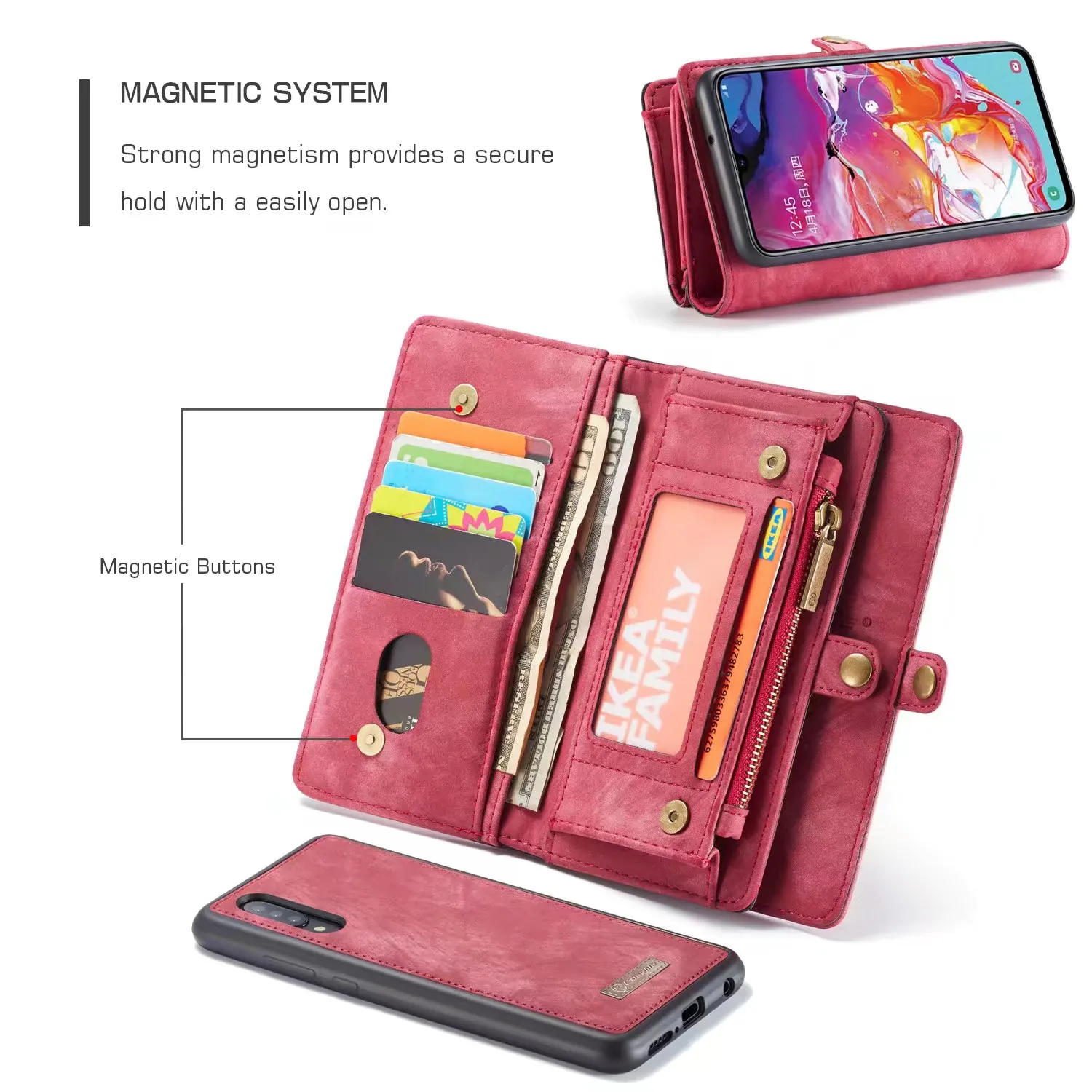 Чехол мне Магнитный кошелек чехол для samsung Galaxy S10 S8 S9 Plus Note 9 A50 A40 A70 A20 A30 A80 флип съемный кожаный чехол