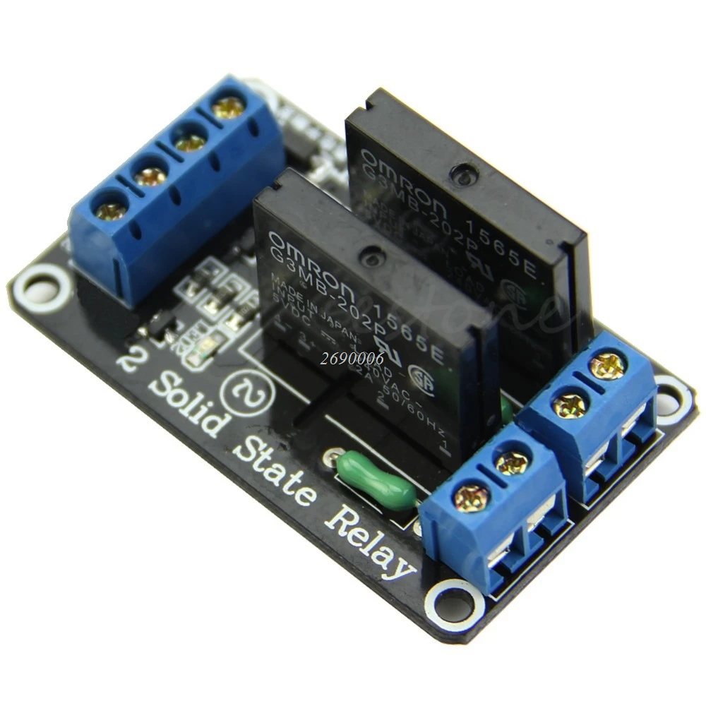 

5V 2 Channel OMRON SSR High Level Solid State Relay Module 250V 2A for Arduino New