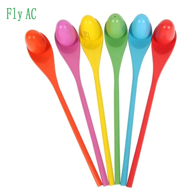 Children balance wood spoon care ball early education Outdoor interactive training game toys for children 6 pcs/sets Children balance wood spoon care ball early education Outdoor interactive training game toys for children 6 pcs/sets