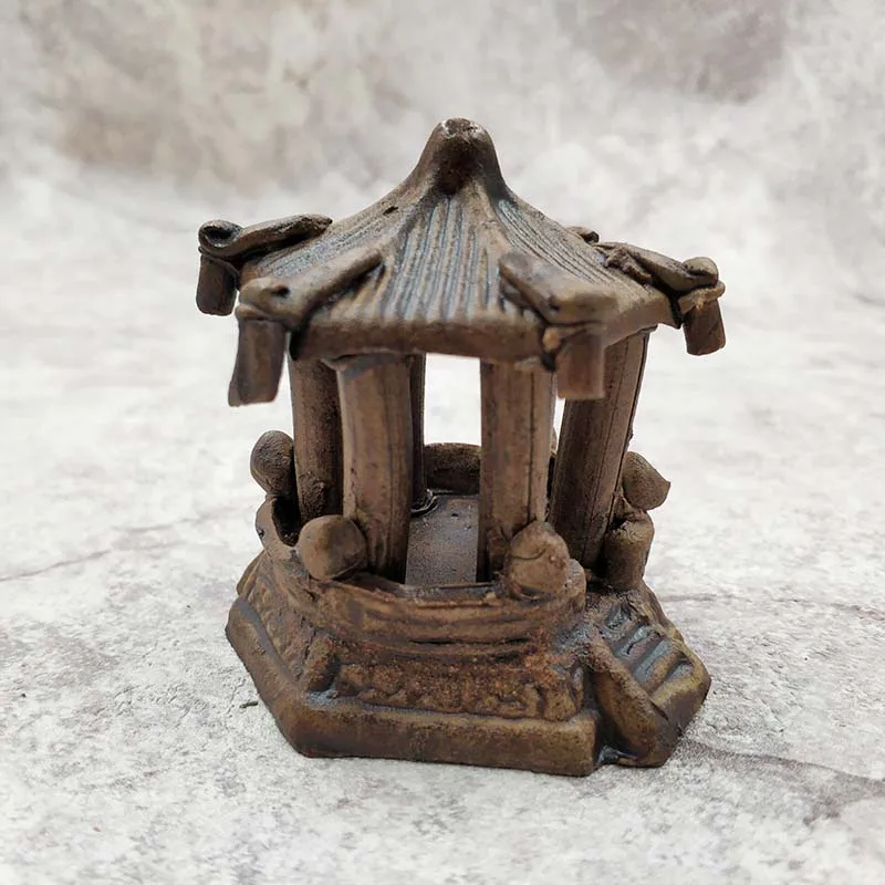 

Aquarium Decoration Resin Rockery Fish Tank Landscape Ceramic Hexagonal Pavilion Aquatic Landscape Ornament
