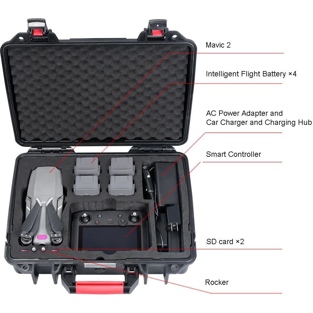 Smatree жесткий Водонепроницаемый переносной чехол для DJI Mavic Pro/Air 2/Pro и DJI умный контроллер для DJI Mavic 2 Zoom из АБС-пластика