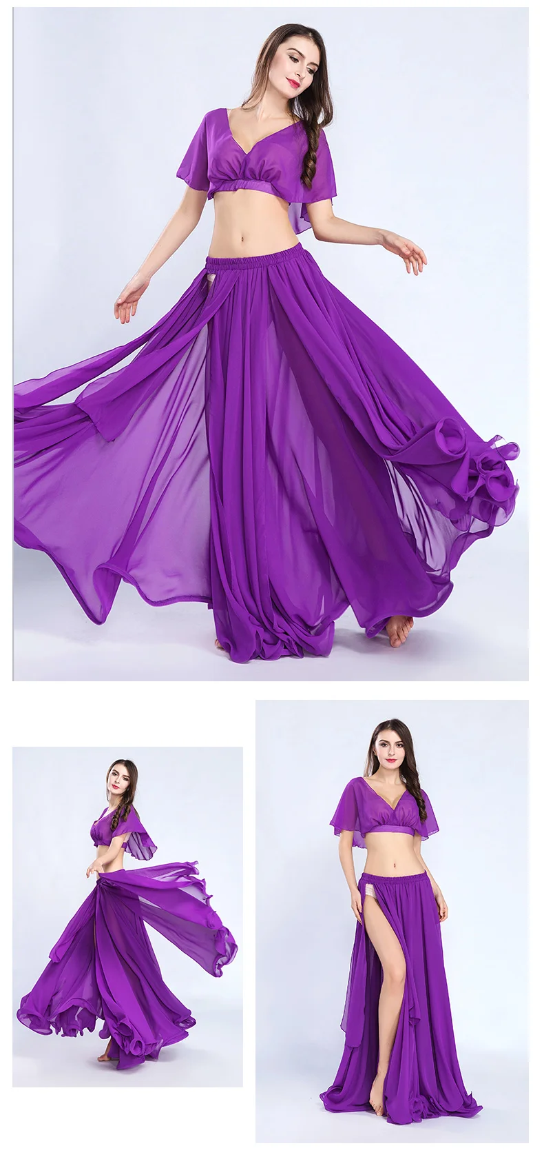 Hot Sale Free Shipping New Women's belly dance set costume belly dancing clothes sexy fashion girl bellydance Chiffon Top skirts