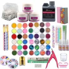 Маникюрный набор для акриловых ногтей акриловый жидкий Блеск Стразы кисть для файлов маникюрный набор инструментов для дизайна ногтей набор для наращивания ногтей