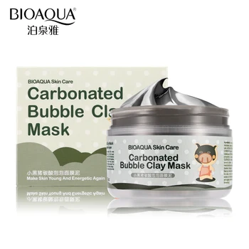 

BIOAQUA Brand Skin Care Oxygen Bubbles Carbonate Mud Mask Acne Blackhead Treatment Hydrating Moisturizing Facial Masks 100g