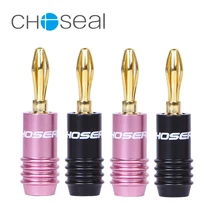 Choseal QS6033 4Pcs/lot Banana Plugs JACK 24K Gold-Plated Connectors Amplifier Plug For Speaker Amplifiers