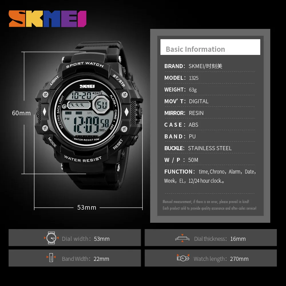 SKMEI человек спортивные часы Водонепроницаемый LED Военная Униформа Часы Для мужчин хронограф цифровой электроники Наручные часы Relogio Masculino 1325