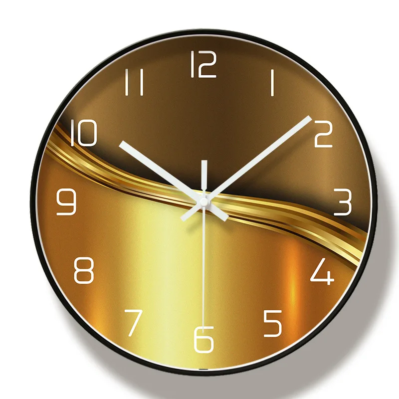 

12 Inch Gold Wall Clock Modern Minimalist Round Clock Metal Wall Clock Mute Quartz Clock Home Decorate For Living Room