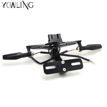 

Universal Motorcycle Adjustable Angle Aluminum License Number Plate Frame Holder Bracket Registration Plate Holder Turn Signal