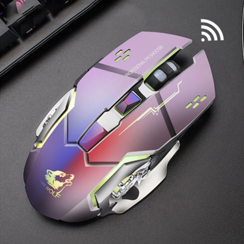 

FREE WOLF Wireless Mouse Silent Rechargeable USB DPI Optical 2.4G Ergonomic LED Backlit X8 Gaming Mouse For PC Laptop Computer