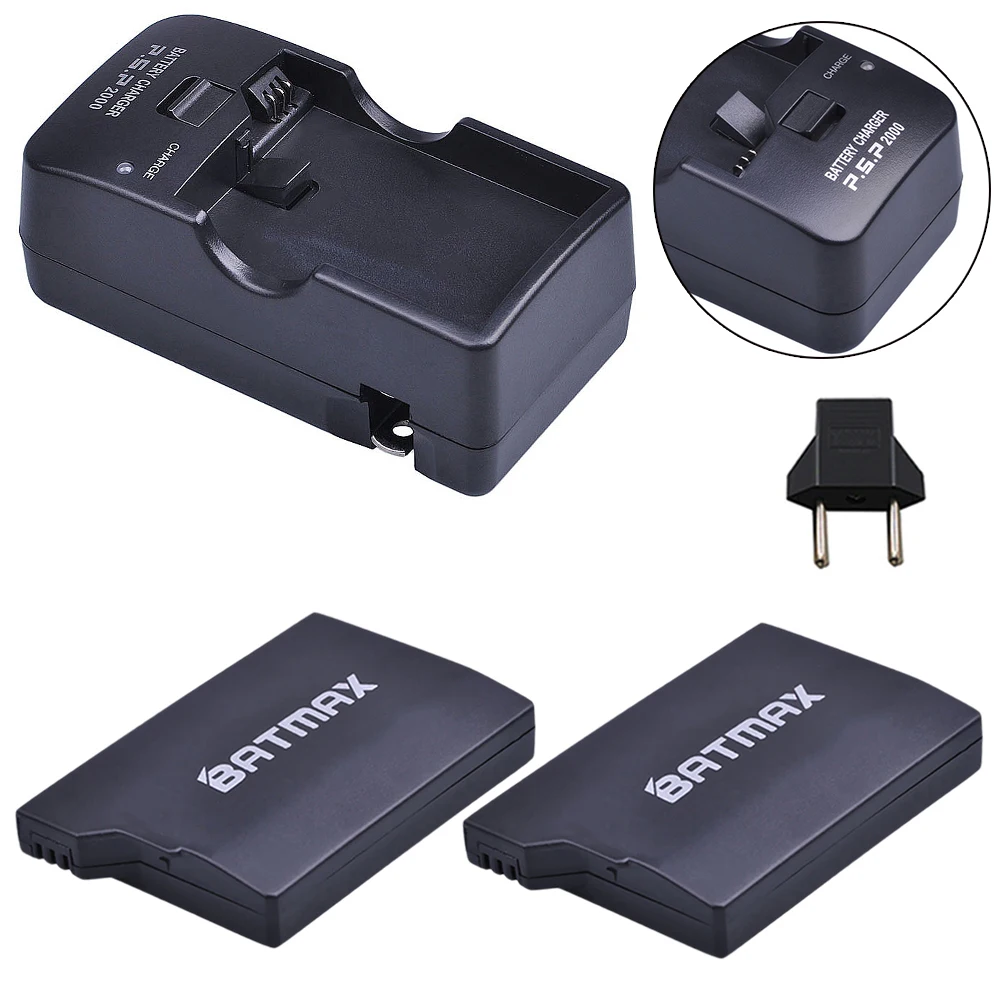 2Pcs 3 6V 2400mAh Batteries Charger Kits for Sony PSP2000 PSP3000 Console