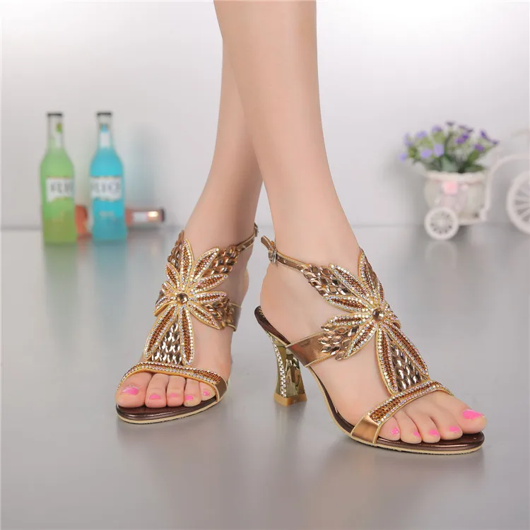 Womens Shoes High Fashion Summer New Elegant Pumps Diamond Open-toed Stilettos Sandals Heels Online Shopping High Quality3