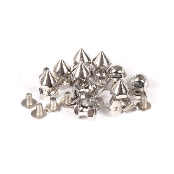 

10PCS/set Hexagonal Screwback Spikes Stud for Punk Bracelet Leather Bag 9X14mm