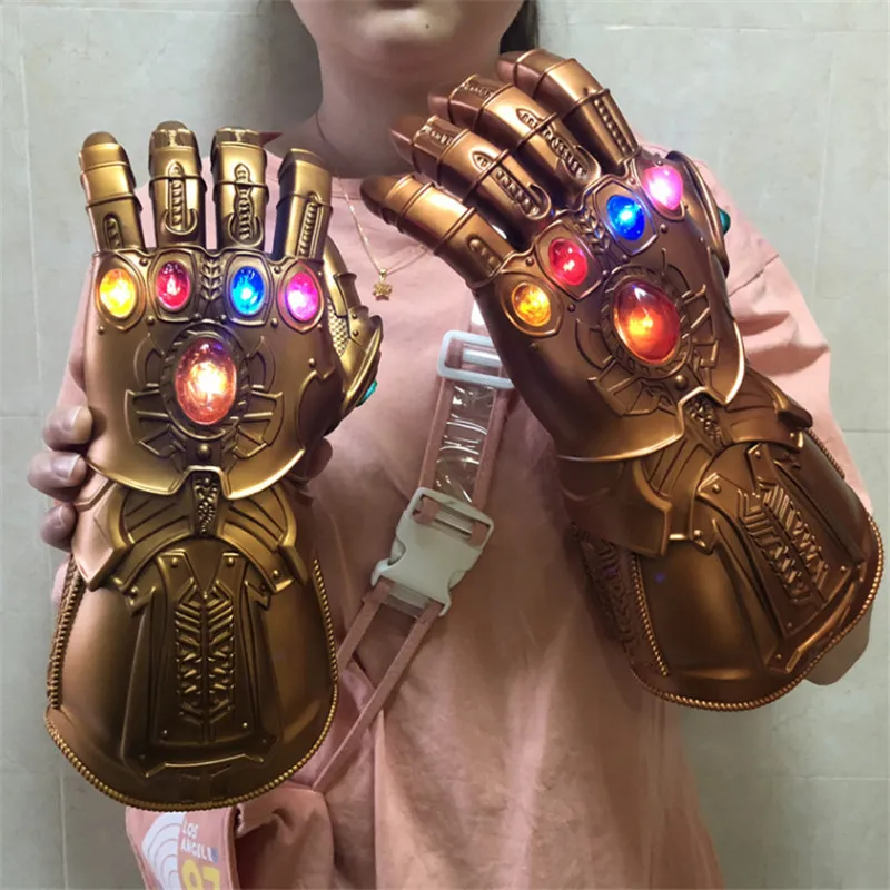 1:1 LED Light Thanos Gauntlet War перчатки для косплея костюм Хэллоуина|Игровые фигурки и