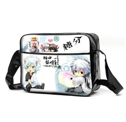 Высокое качество Gintama Косплэй ПУ sling bag студенты Посланник Сумки через плечо модные плечо Школьные ранцы бренд Для мужчин ранцы