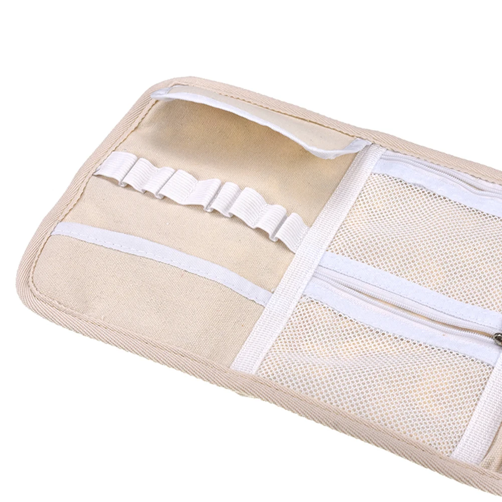 Крючок для вязания крючком сумка-Органайзер сумка на молнии с веб-карманами для различных вязальных спиц и вязальных аксессуаров