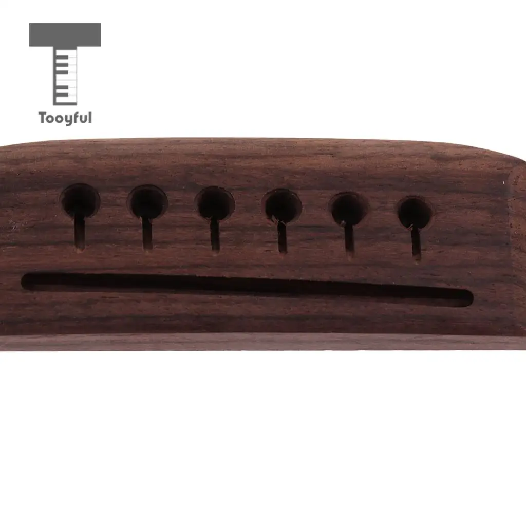 Tooyful Durable Rosewood Left Handed Guitar Bridge DIY for 6 String Acoustic Guitar Replacement Parts