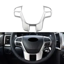 Carmilla ABS Chrome рулевого колеса автомобиля украшения крышка отделка наклейки для Ford Everest Explorer Endeavour 2015-2018 автомобилей