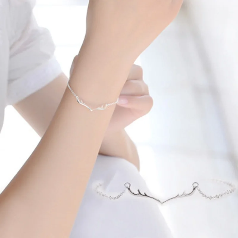 2019 New Silver Color Deer Pendants Women Bracelets Open Adjust Bangles Gift Drop Shipping HY4558 | Украшения и аксессуары