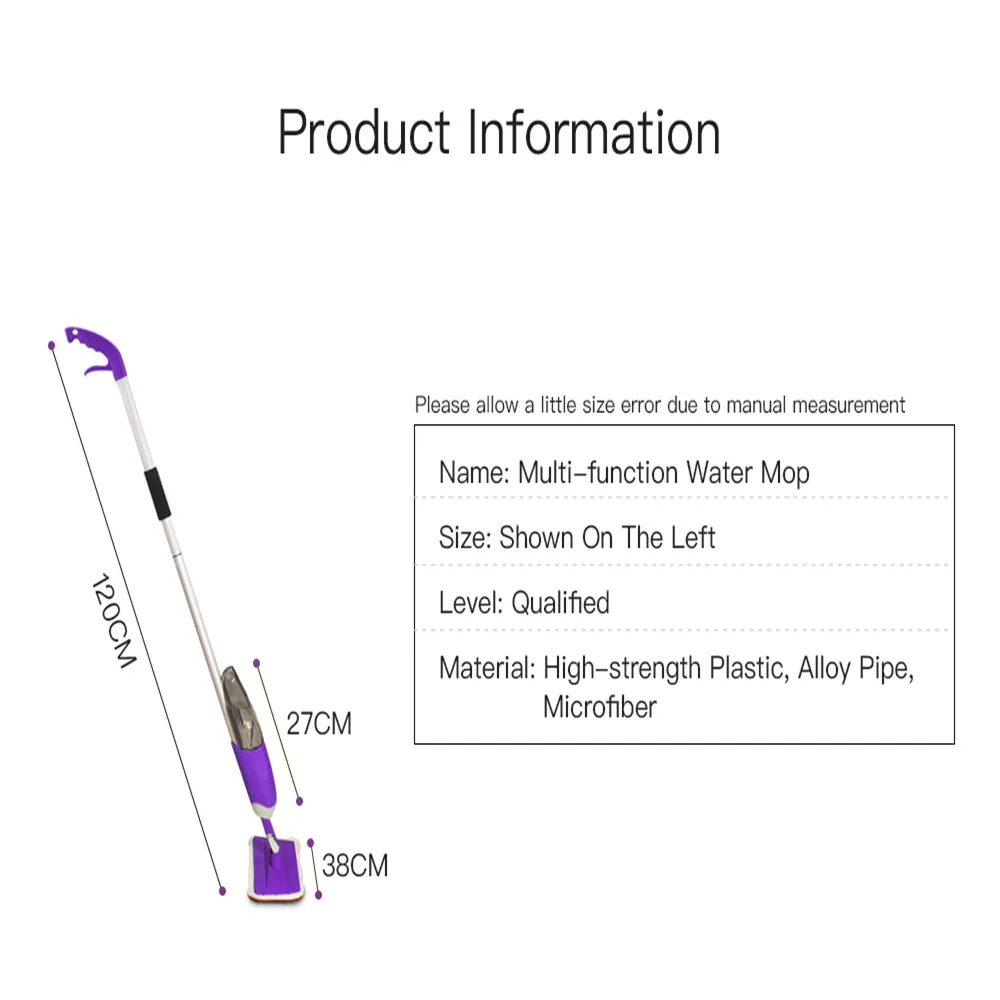 Фиолетовый спрей Швабра для пола алюминиевый шток металлический держатель из микрофибры для уборки кухонного пола многофункциональная Швабра