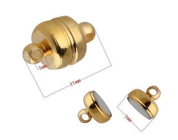 

Free Shipping!7mm gold Plated shiny side Magnetic Clasp Jewelry accessories