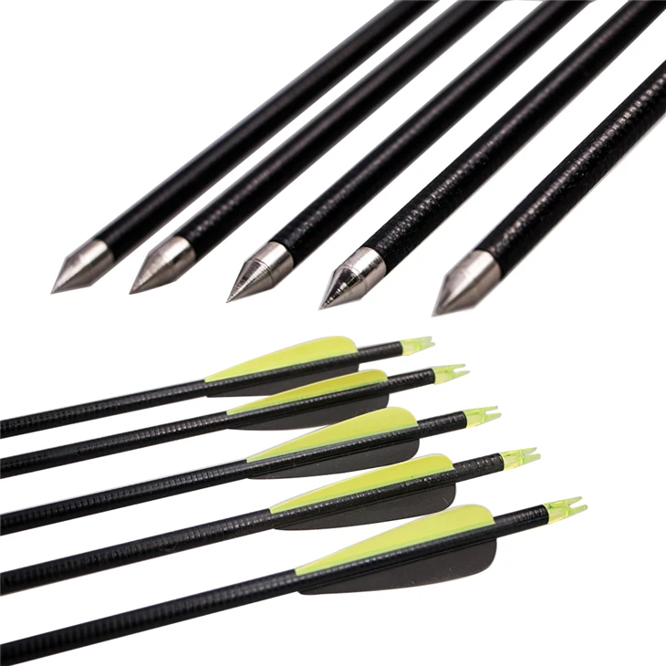 Fixed target tips archery fiberglass shaft 12 pieces glass fiber