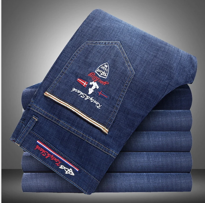 kenty shark 2017 Italian Style Jeans straight men jeans s casual long pants business embroidery men